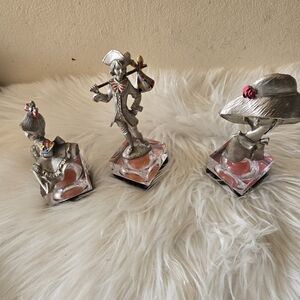 Pewter Figurine Peltro Cesellato Mano Made in Italy Girls- Set of 3